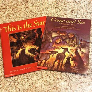 Nativity Christmas Story Picture Book Lot This Is the Star Come See Scholastic